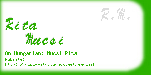 rita mucsi business card